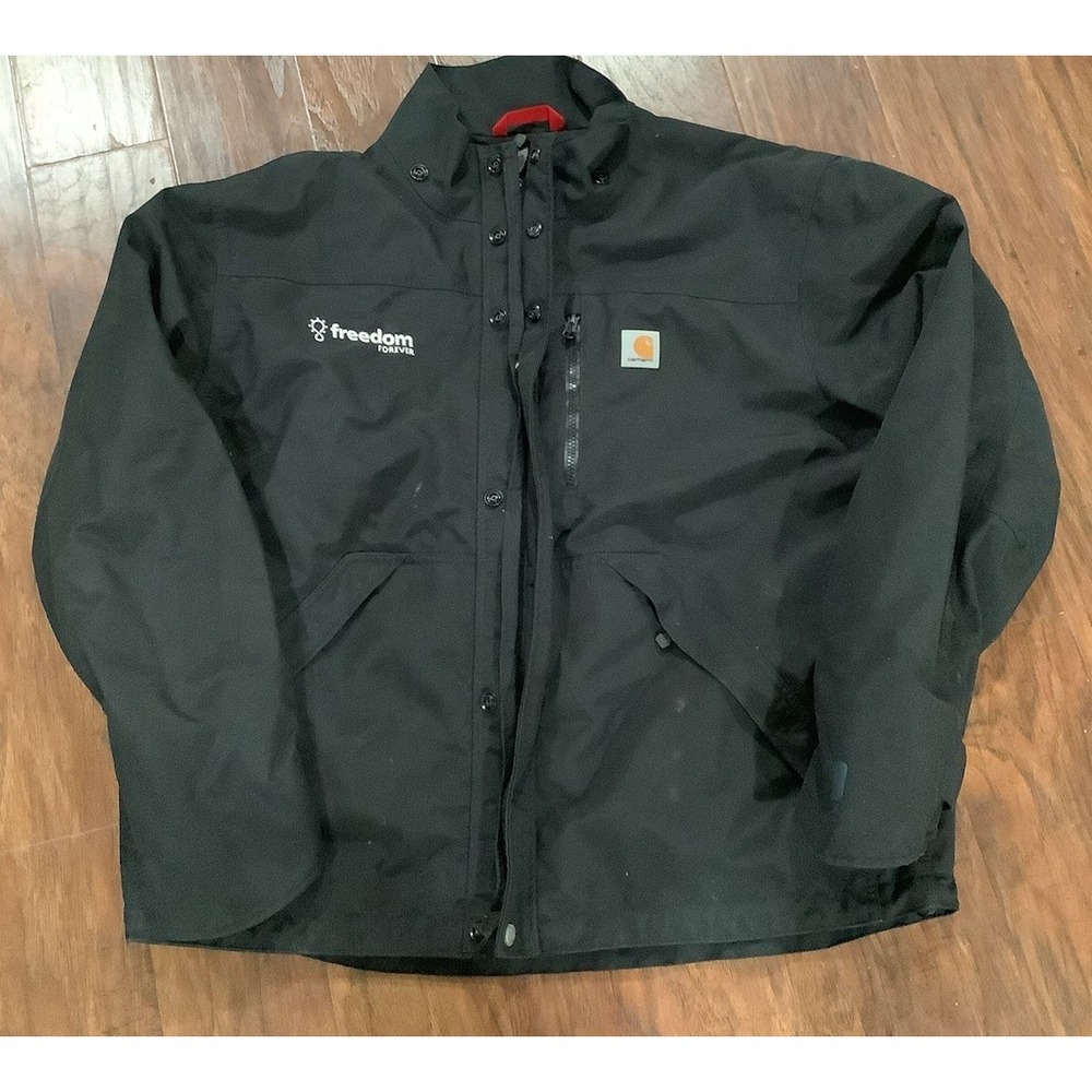 Carhartt Black RN# 14806 Size L Black 4 Pocket Polyester Jacket Storm Defender